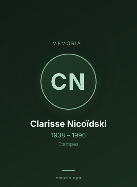 Memorial portrait of Clarisse Nicoïdski