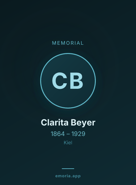 Memorial portrait of Clarita Beyer