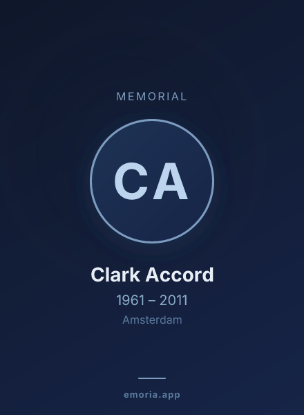 Memorial portrait of Clark Accord
