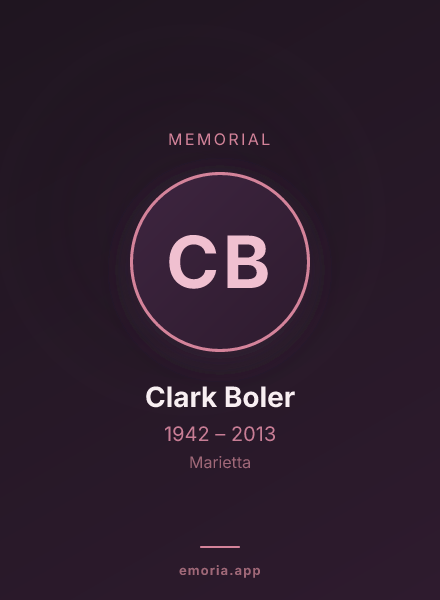 Memorial portrait of Clark Boler