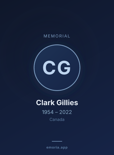 Memorial portrait of Clark Gillies