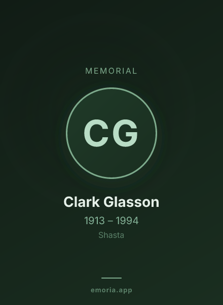 Memorial portrait of Clark Glasson