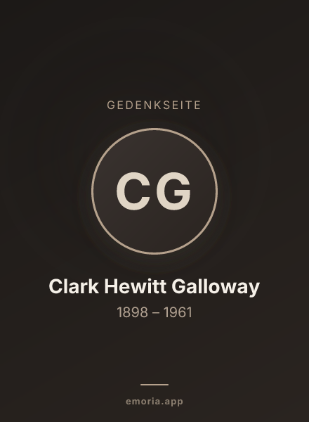 Gedenkportrait von Clark Hewitt Galloway