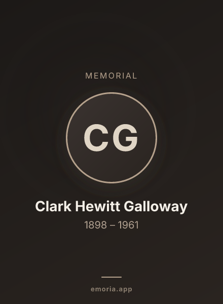 Memorial portrait of Clark Hewitt Galloway