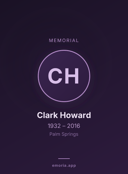 Memorial portrait of Clark Howard