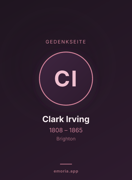 Gedenkportrait von Clark Irving