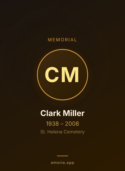 Memorial portrait of Clark Miller