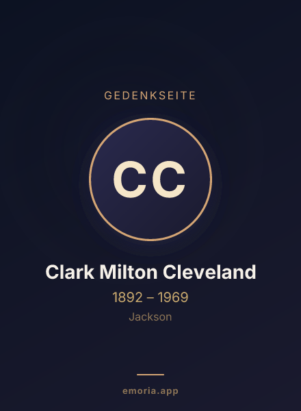 Gedenkportrait von Clark Milton Cleveland