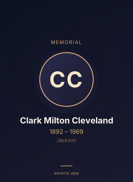 Memorial portrait of Clark Milton Cleveland