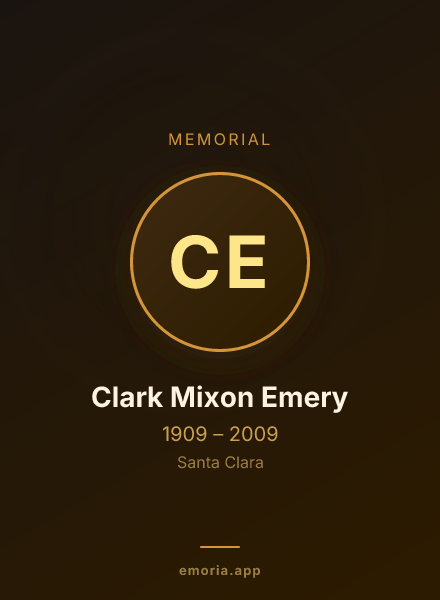Memorial portrait of Clark Mixon Emery