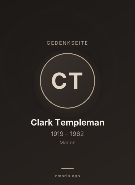Gedenkportrait von Clark Templeman
