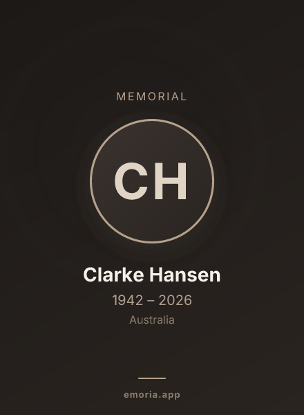 Memorial portrait of Clarke Hansen