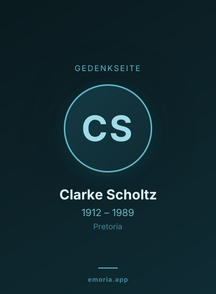 Gedenkportrait von Clarke Scholtz