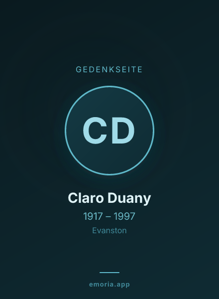 Gedenkportrait von Claro Duany