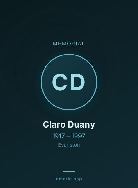 Memorial portrait of Claro Duany