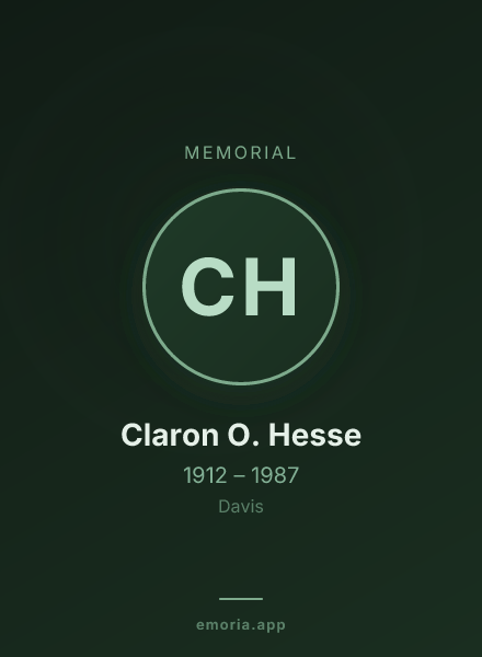 Memorial portrait of Claron O. Hesse