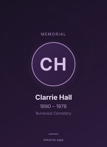 Memorial portrait of Clarrie Hall