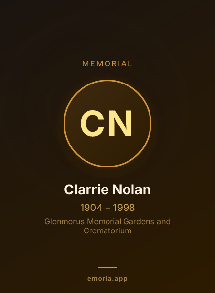 Memorial portrait of Clarrie Nolan