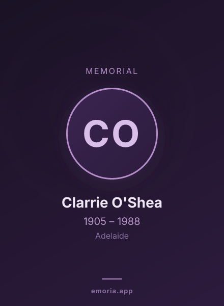 Memorial portrait of Clarrie O'Shea