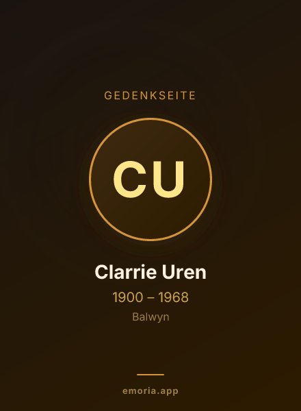 Gedenkportrait von Clarrie Uren