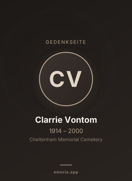 Gedenkportrait von Clarrie Vontom