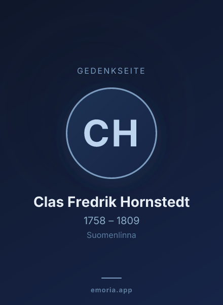 Gedenkportrait von Clas Fredrik Hornstedt