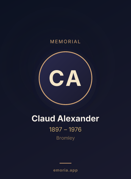 Memorial portrait of Claud Alexander