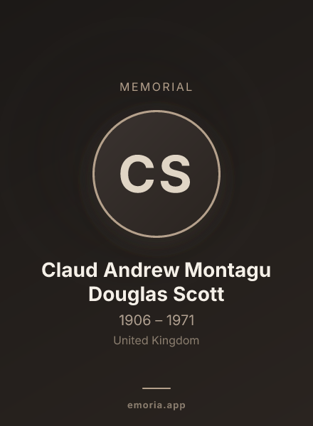 Memorial portrait of Claud Andrew Montagu Douglas Scott