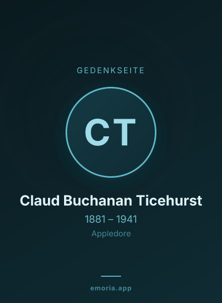 Gedenkportrait von Claud Buchanan Ticehurst