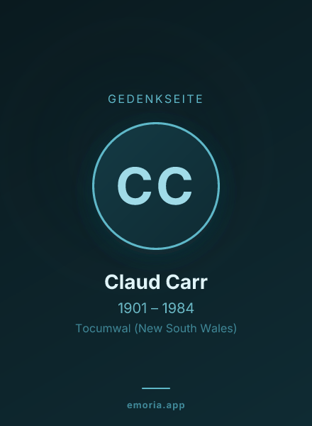 Gedenkportrait von Claud Carr
