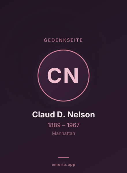 Gedenkportrait von Claud D. Nelson