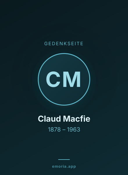 Gedenkportrait von Claud Macfie