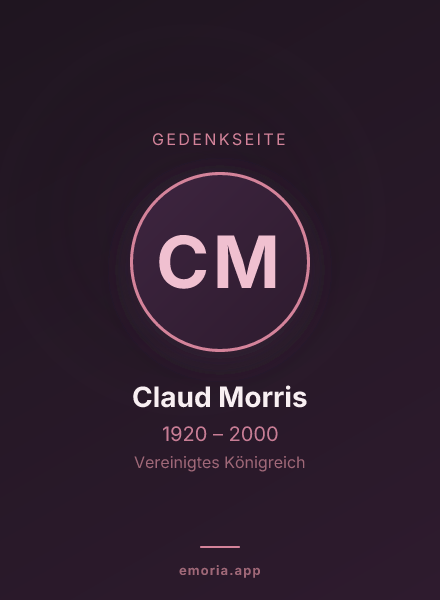 Gedenkportrait von Claud Morris