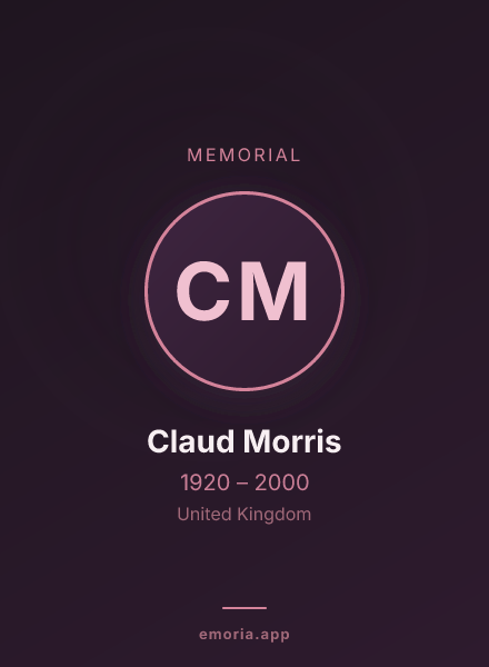 Memorial portrait of Claud Morris