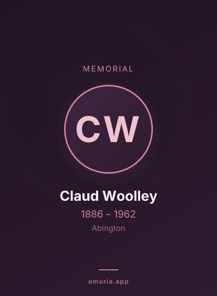 Memorial portrait of Claud Woolley