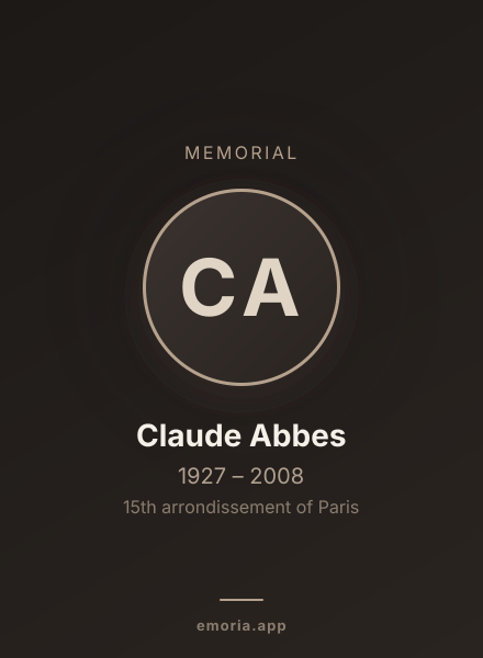 Memorial portrait of Claude Abbes