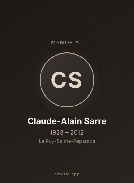 Memorial portrait of Claude-Alain Sarre