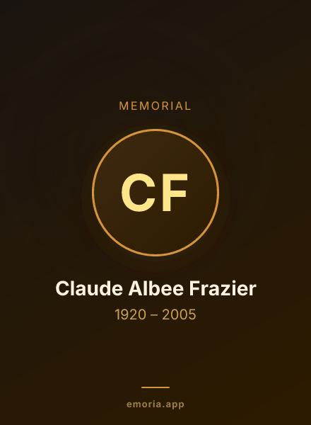 Memorial portrait of Claude Albee Frazier