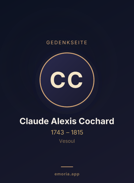 Gedenkportrait von Claude Alexis Cochard