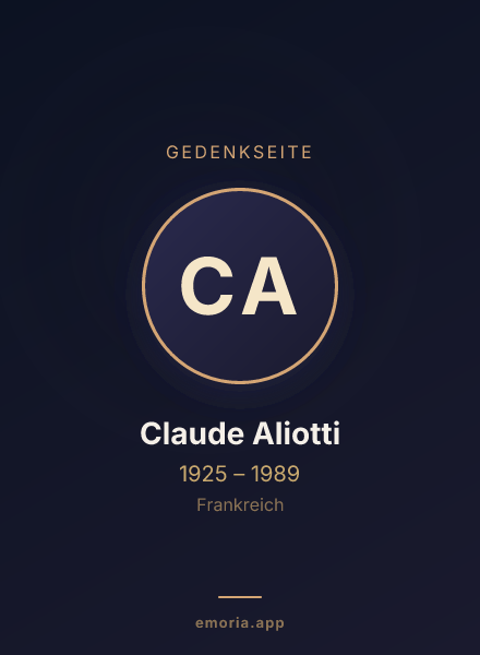 Gedenkportrait von Claude Aliotti