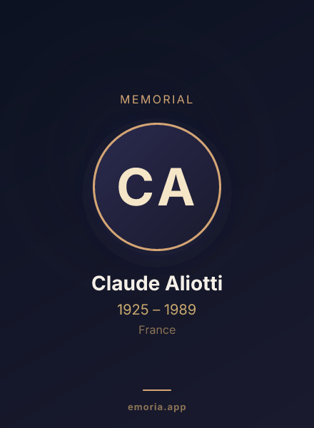 Memorial portrait of Claude Aliotti