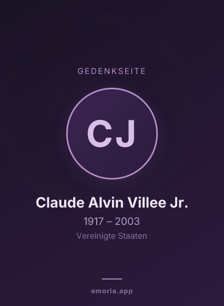 Gedenkportrait von Claude Alvin Villee Jr.