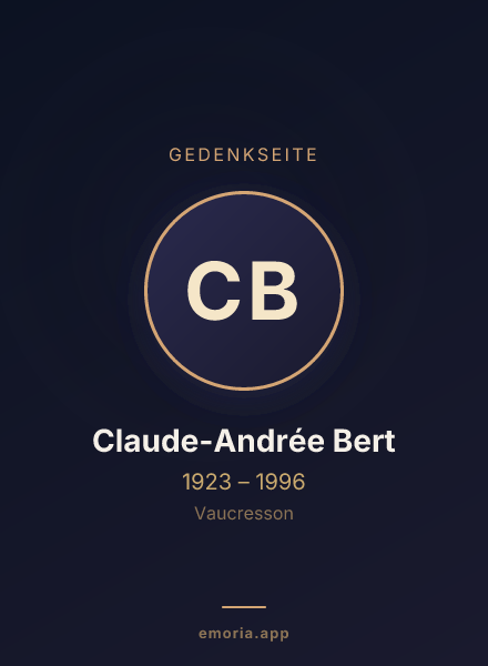 Gedenkportrait von Claude-Andrée Bert