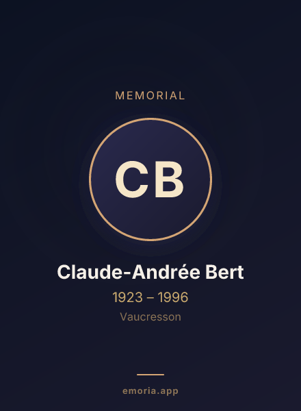 Memorial portrait of Claude-Andrée Bert