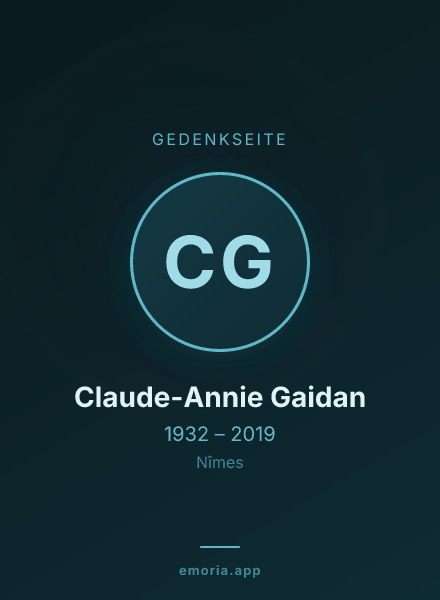 Gedenkportrait von Claude-Annie Gaidan