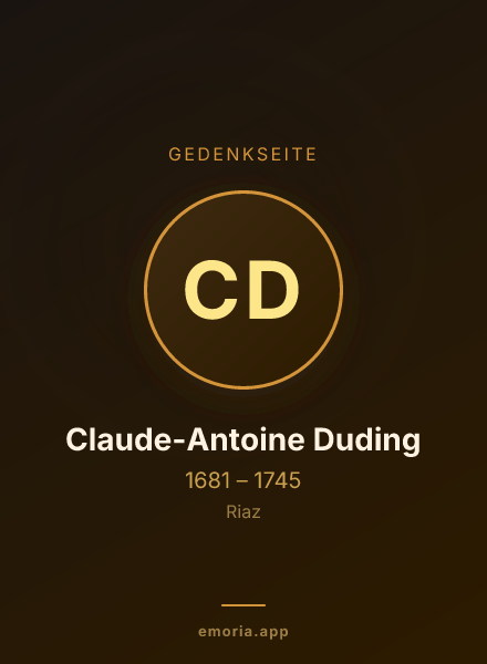 Gedenkportrait von Claude-Antoine Duding