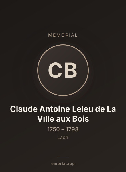 Memorial portrait of Claude Antoine Leleu de La Ville aux Bois