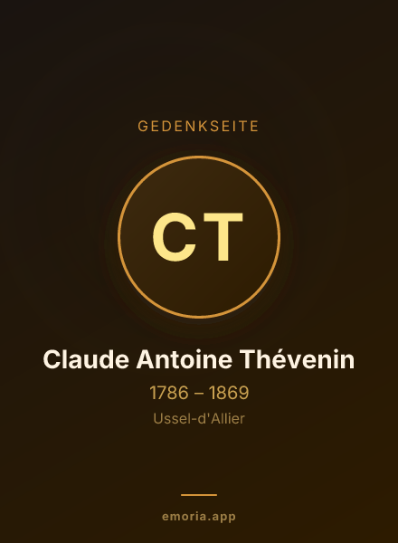 Gedenkportrait von Claude Antoine Thévenin