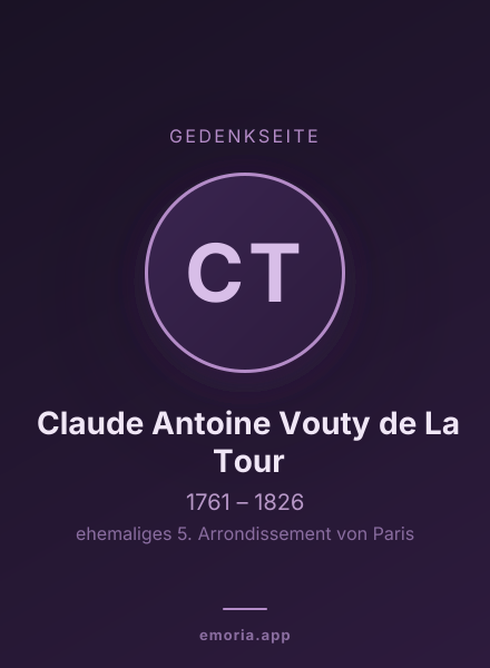 Gedenkportrait von Claude Antoine Vouty de La Tour