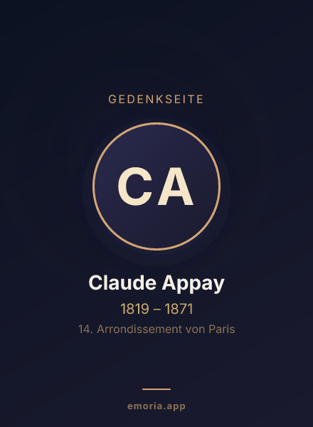 Gedenkportrait von Claude Appay